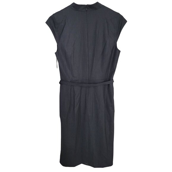 Ann Taylor Womens Tropical Wool Belted Notched Collar Dress Size 10 Charcoal NWT - Picture 3 of 12